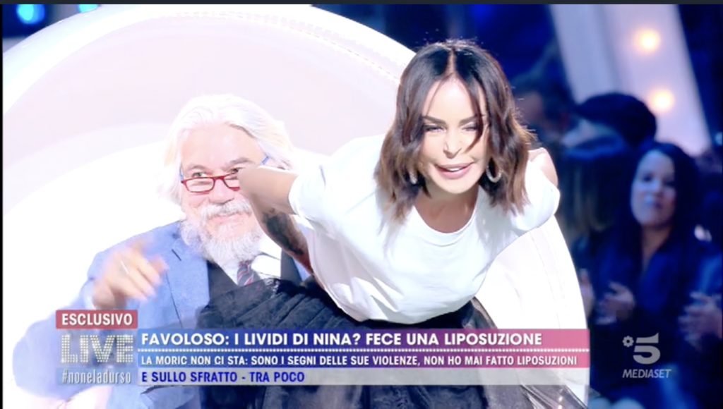 nina moric lividi violenze favoloso live d'urso