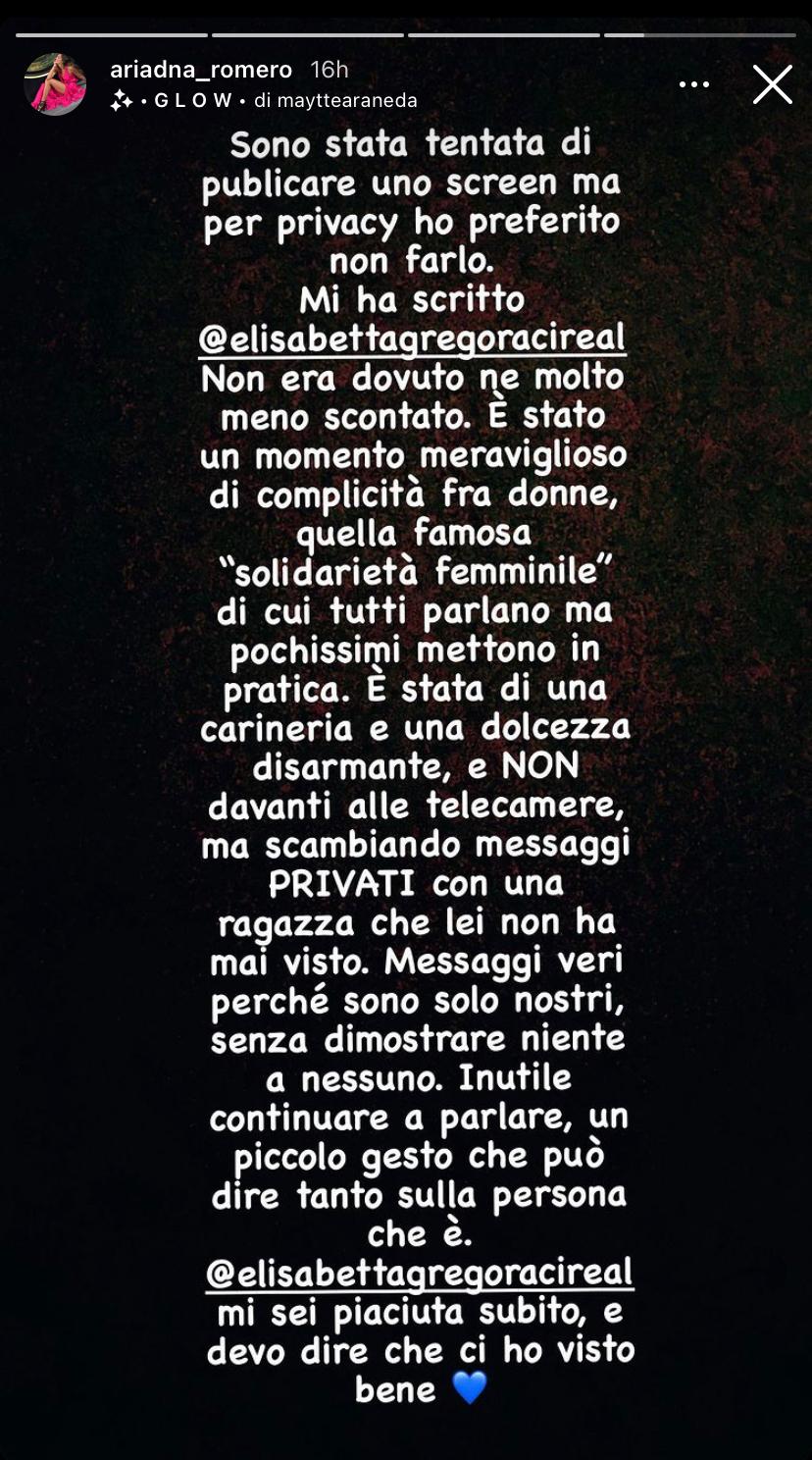 elisabetta gregoraci lettera ariadna pretelli