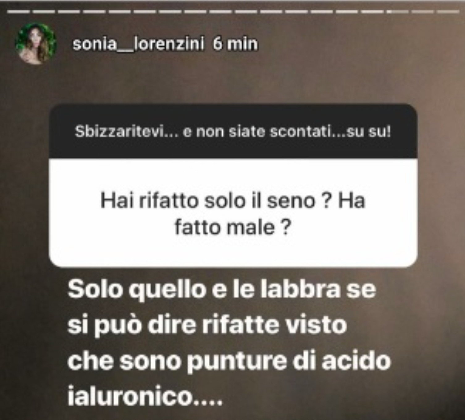 sonia lorenzini fisico rifatta ritocchi malattia