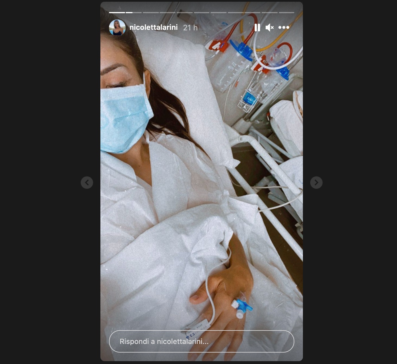 nicoletta larini ricovero ospedale instagram