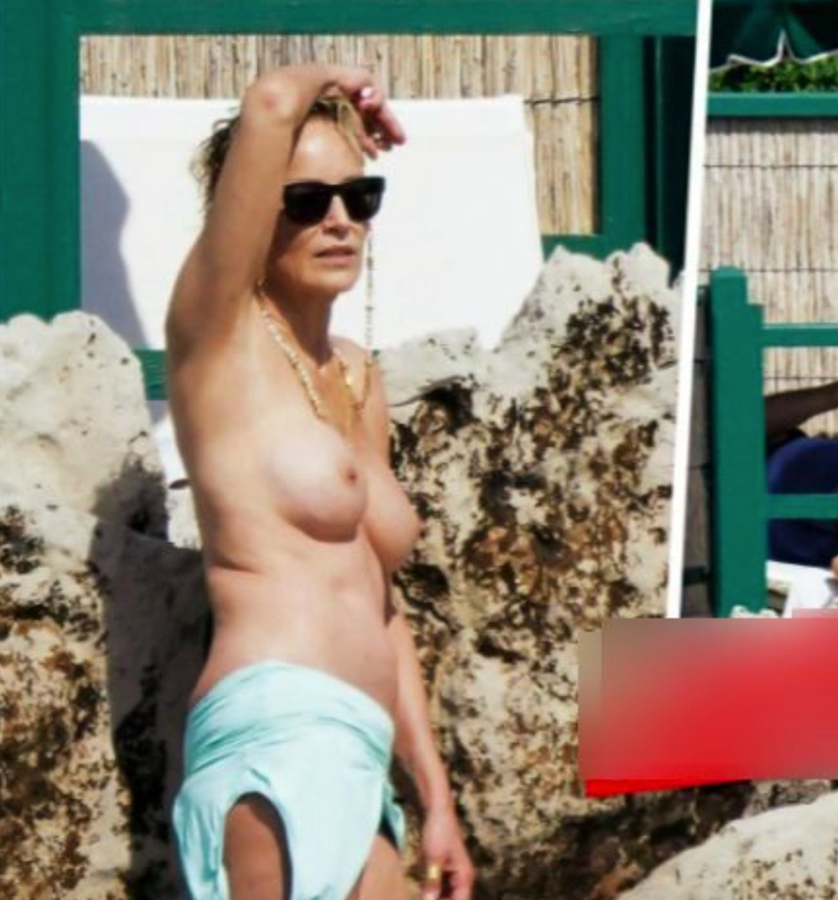 sharon stone fisico foto topless bikini