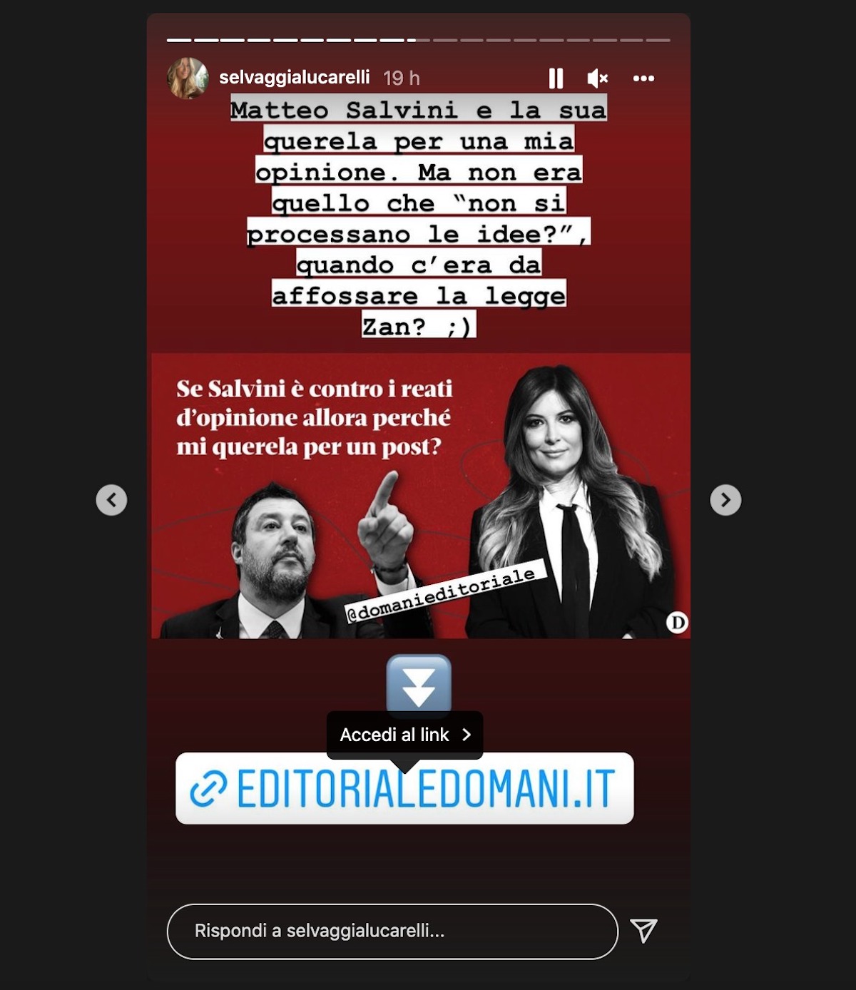 selvaggia lucarelli querelata matteo salvini