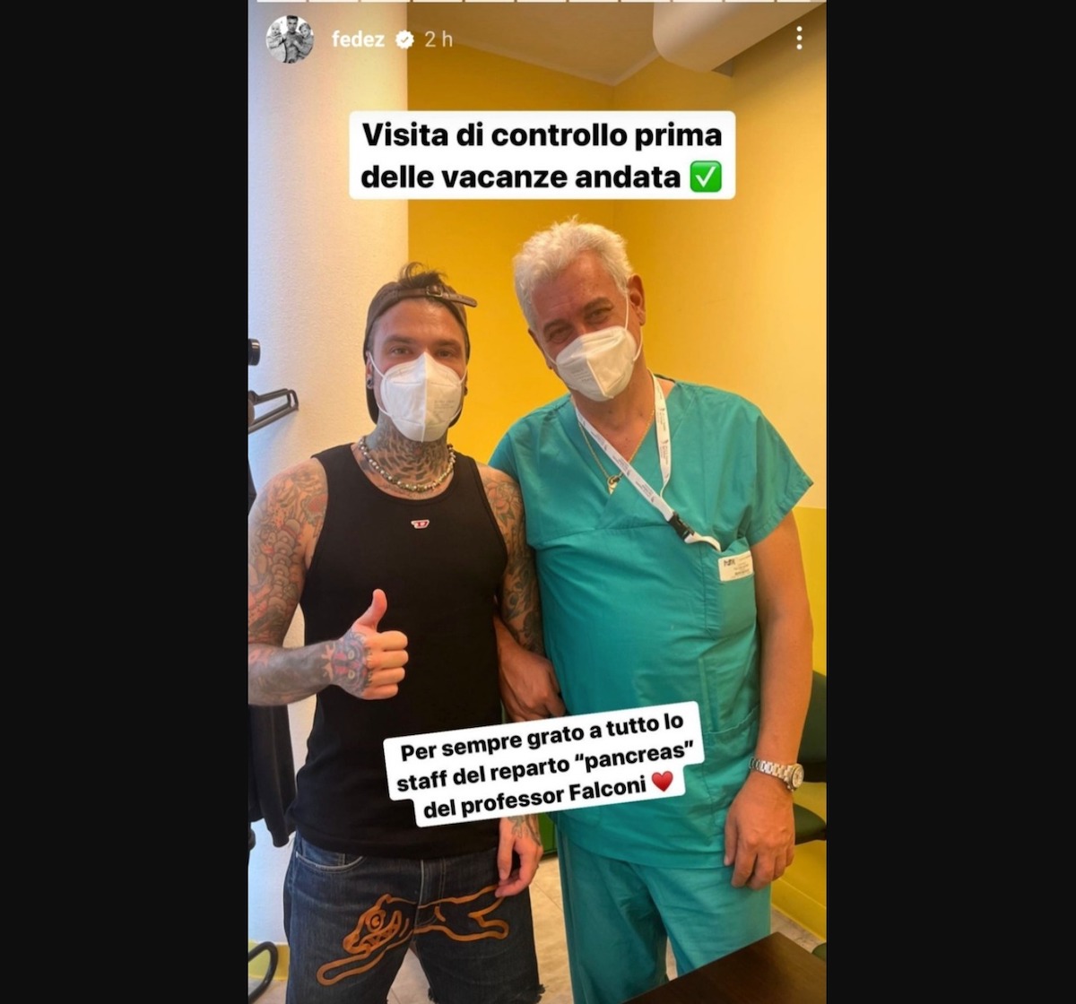 fedez tumore ospedale controlli