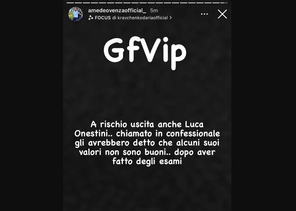 luca onestini esce gf vip motivi salute analisi