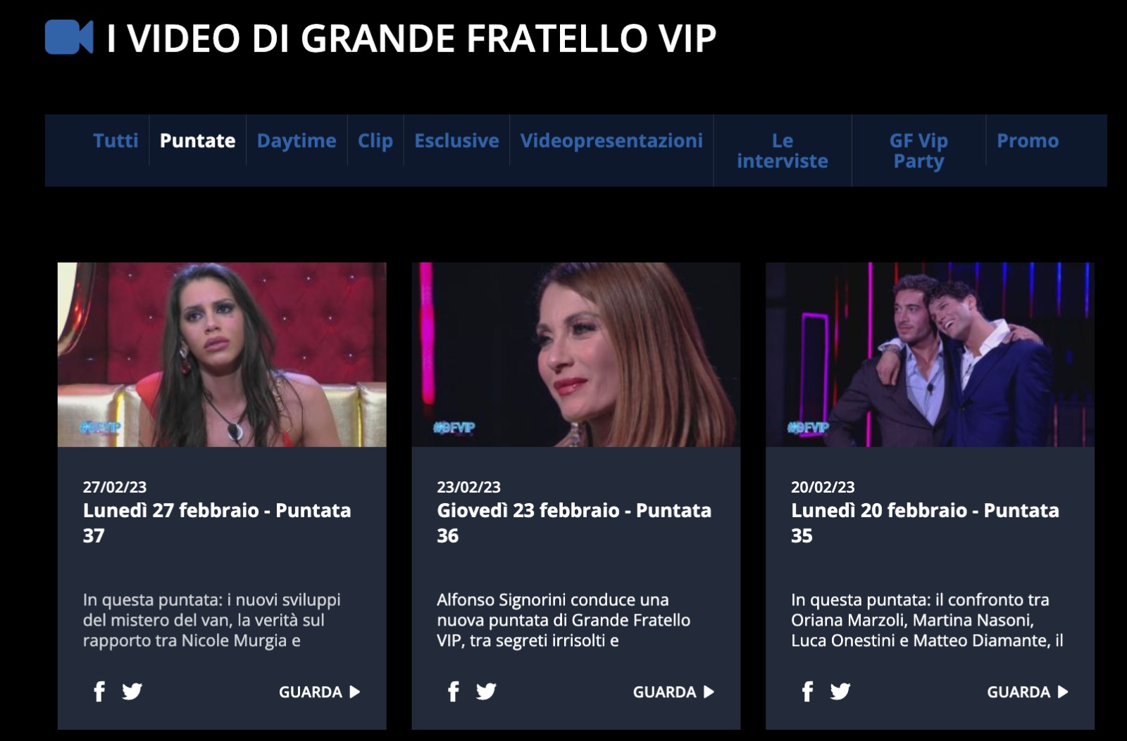 gf vip puntata cancellata