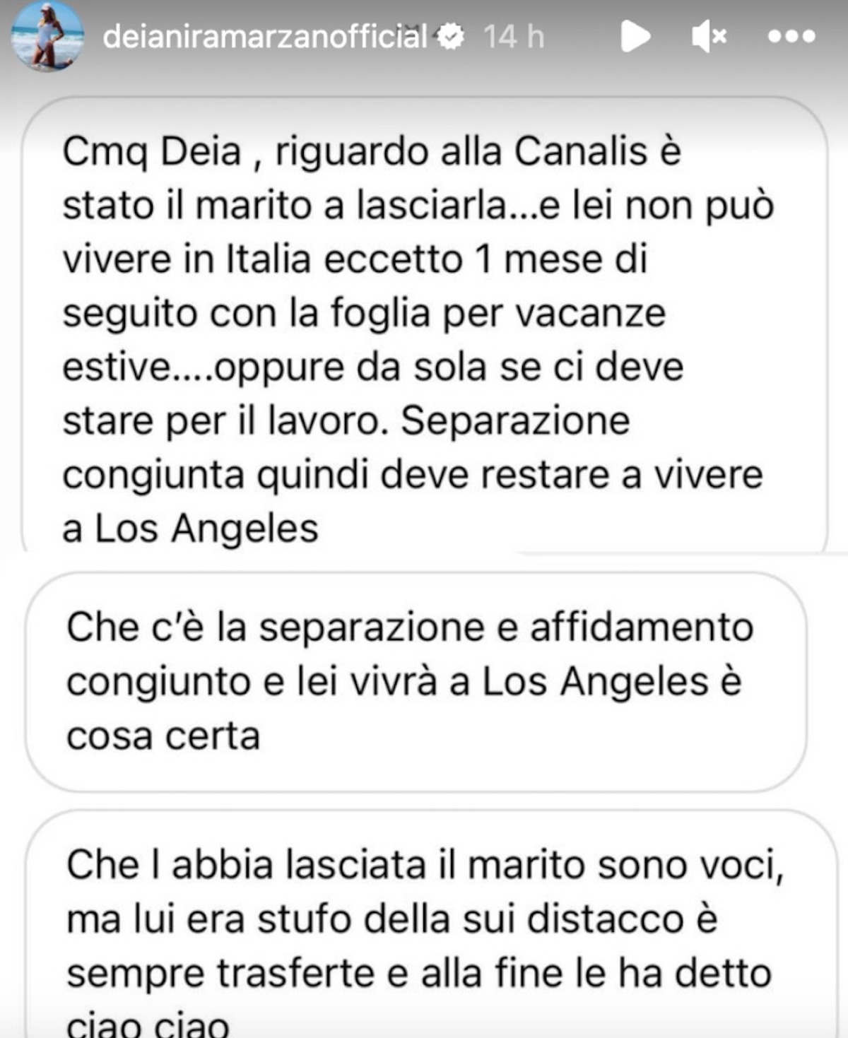 elisabetta canalis divorzio marito