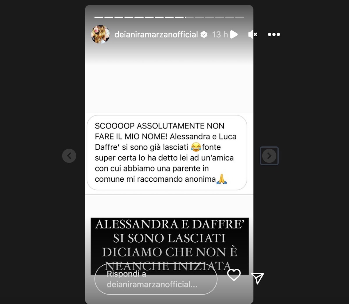 Luca Daffrè Alessandra Somensi gossip ued