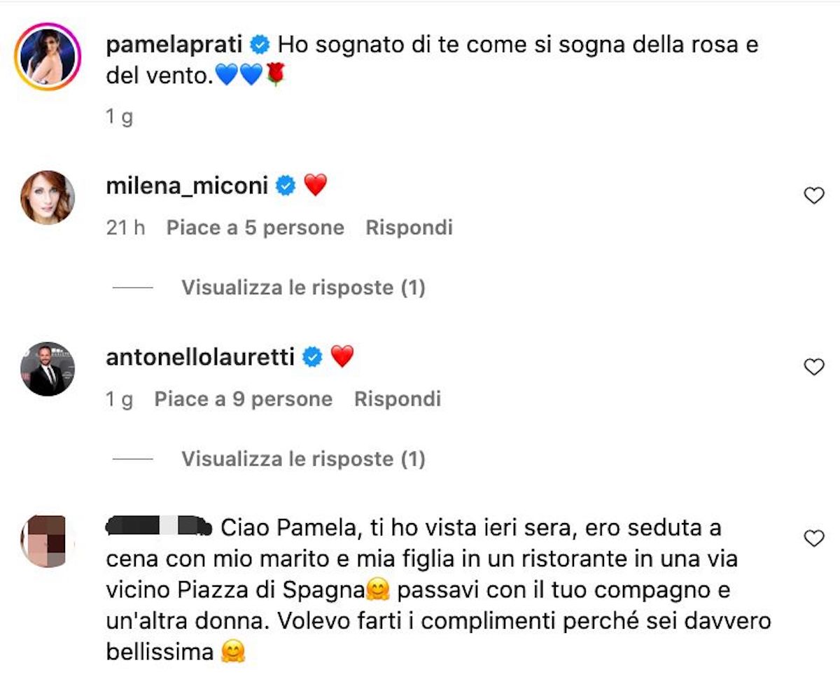 pamela prati fidanzato battute