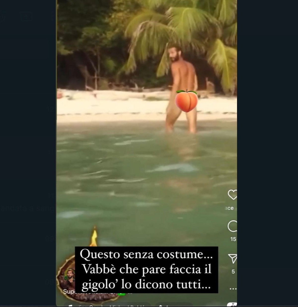 isola dei famosi beccato così in spiaggia